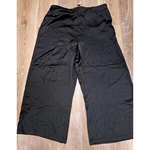 Rachel Zoe Classic Black Satin Wide Leg Dress Pants Size XL